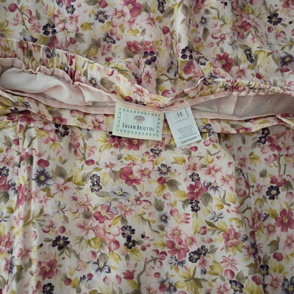 Susan Bristol Pink and Purple Floral Blouse